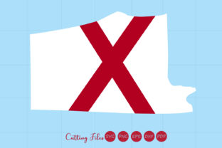 Alabama Map with Flag Background Graphics for Crafts