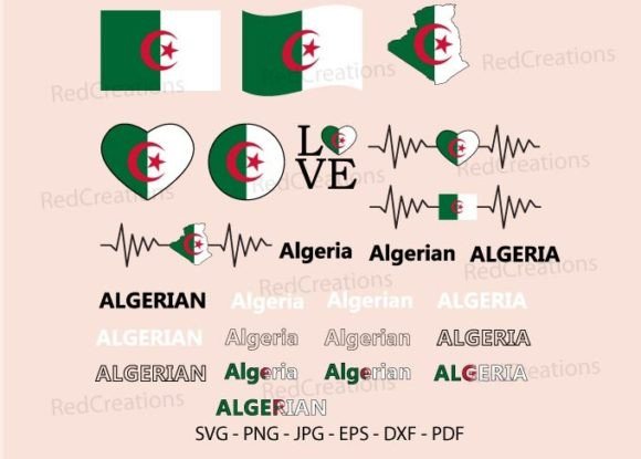 Algeria Flag Design for Embroidery