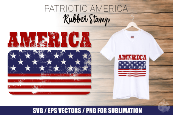 American Flag Rubber Stamp Cut File for Crafts & Graphics