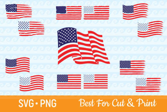 American Flag USA Distressed Grunge Graphics for Crafts