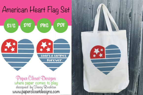 American Heart Flag: Patriotic Graphics for Crafts & Content