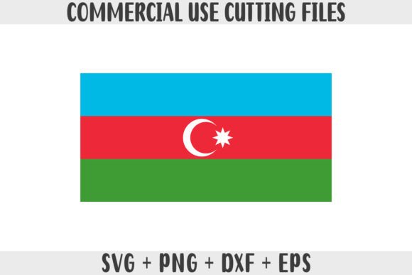 Azerbaijan Flag SVG Graphics for Crafts