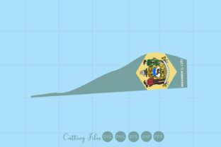 Delaware State with Flag Background Graphics for Crafts