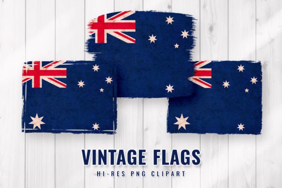 Distressed Australian Flag Sublimation Graphics for Crafts