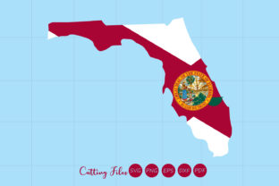 Florida State with Flag Background Graphics for Crafts