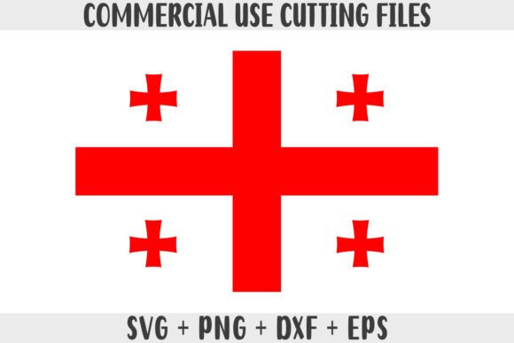 Georgia Flag SVG Original Colors Graphics for Crafts