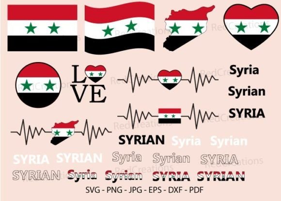 Graphic Design for Crafts: Syria National Flag Bundle Svg