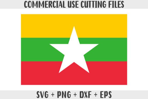 Myanmar Flag SVG Graphics for Modern Crafts