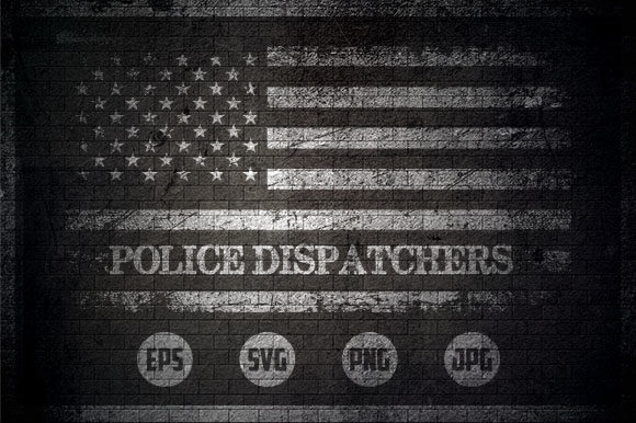 Police Dispatchers - USA Flag Graphics for Crafts