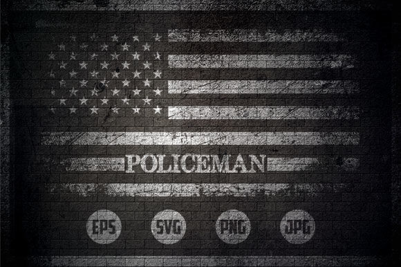 Policeman - USA Flag Graphics for Crafts & Content