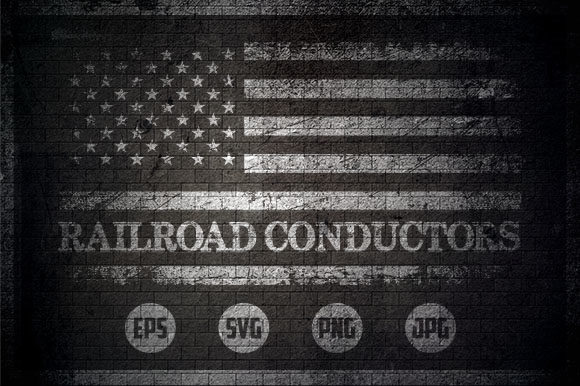 Railroad Conductors - USA Flag Graphics for Crafts