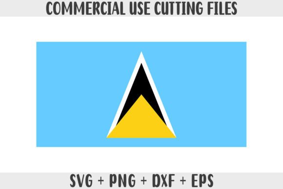 Saint Lucia Flag SVG Original Colors: Graphics for Crafts