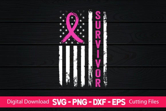 Survivor American Flag Cancer Awareness Graphics
