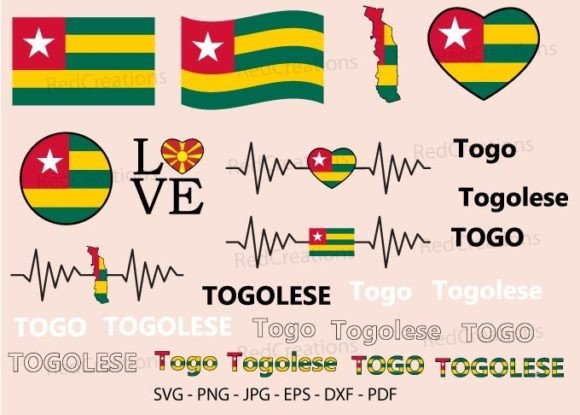 Togo Flag Bundle Graphics for Crafts and Branding