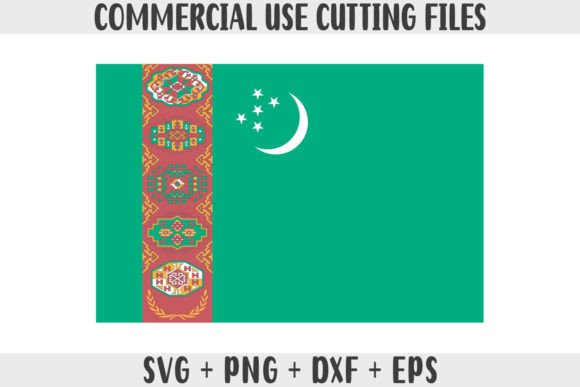 Turkmenistan Flag SVG Graphics for Crafts