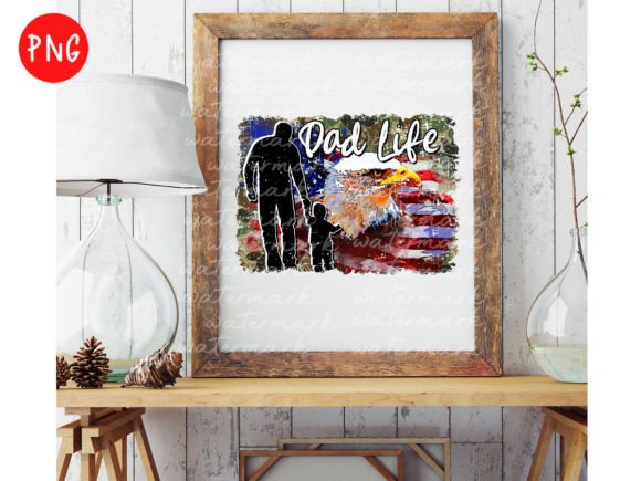 USA Flag Png, Dad Life American Flag Png for Graphic Design